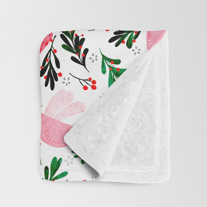 Festive Birds - christmas pattern no2 Throw Blanket Gallery Image 3