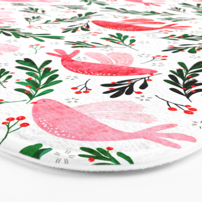 Festive Birds - christmas pattern no2 Bath Mat Gallery Image 3