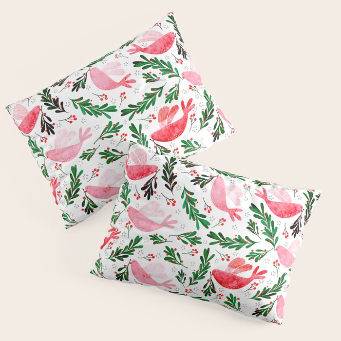 Festive Birds - christmas pattern no2 Pillow Sham Gallery Image 1
