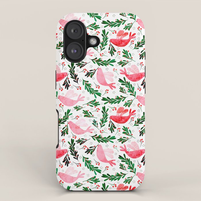 Festive Birds - christmas pattern no2 iPhone Case Gallery Image 1
