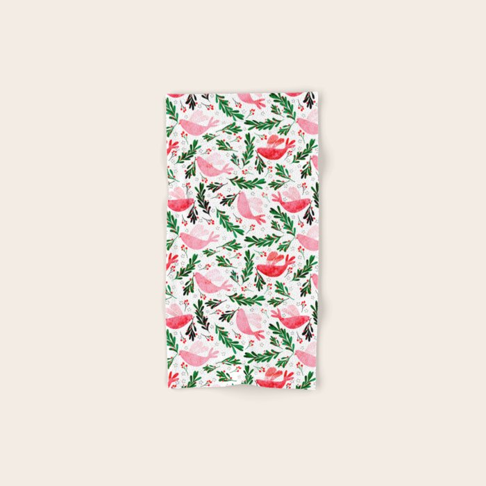 Festive Birds - christmas pattern no2 Towels Gallery Image 1