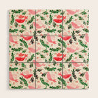Festive Birds - christmas pattern no2 Wood Wall Art Gallery Image 1