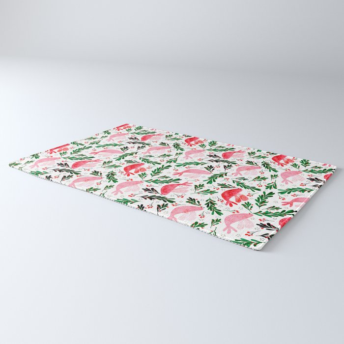 Festive Birds - christmas pattern no2 Rug Gallery Image 3