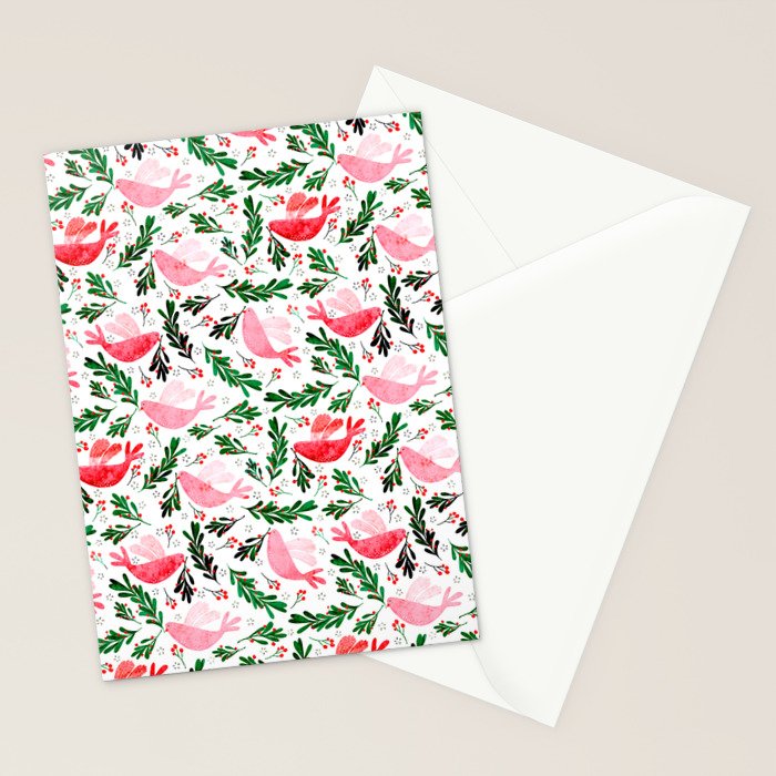 Festive Birds - christmas pattern no2 Stationery Card Gallery Image 2