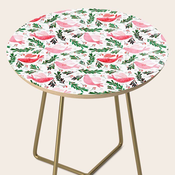 Festive Birds - christmas pattern no2 Side Table Gallery Image 2