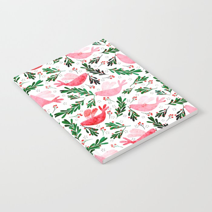 Festive Birds - christmas pattern no2 Notebook Gallery Image 1