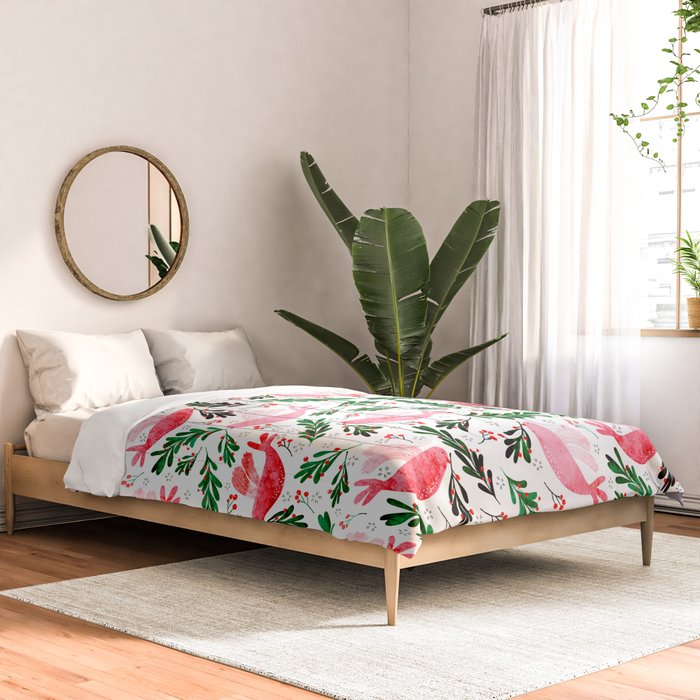 Festive Birds - christmas pattern no2 Comforter Gallery Image 2