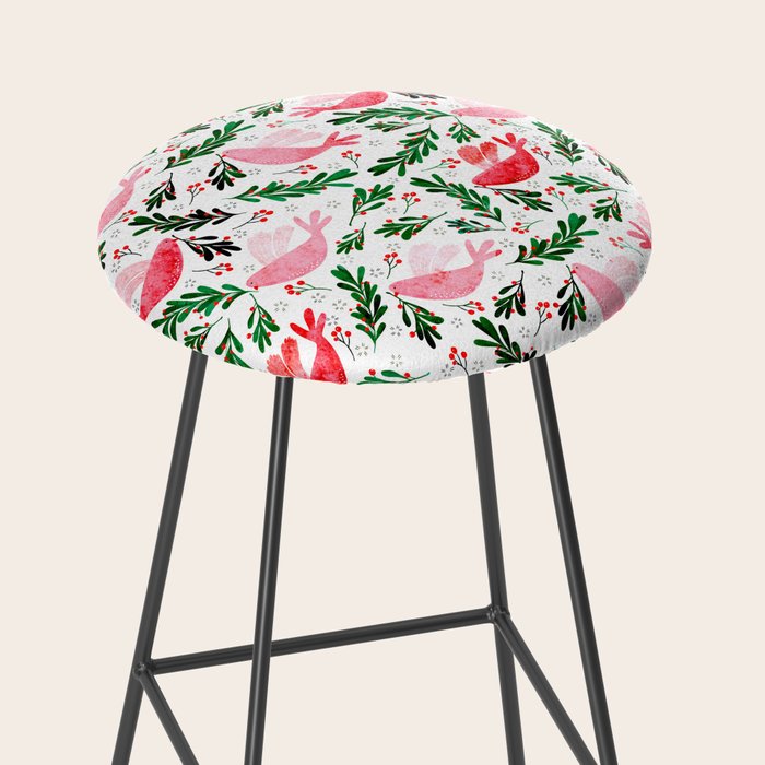 Festive Birds - christmas pattern no2 Stool Gallery Image 2
