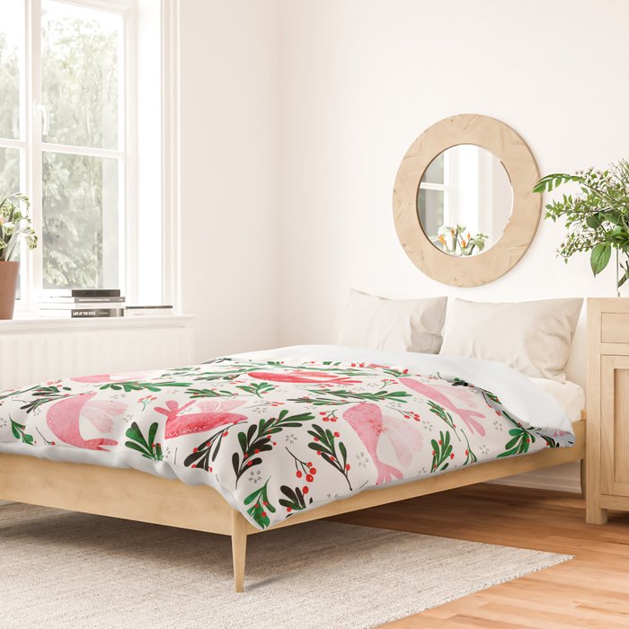 Festive Birds - christmas pattern no2 Duvet Cover Gallery Image 2