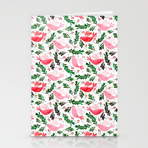 Festive Birds - christmas pattern no2 Stationery Card Gallery Image 1