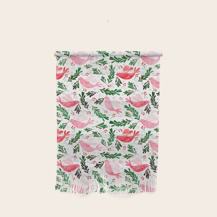 Festive Birds - christmas pattern no2 Wall Hanging Gallery Image 1