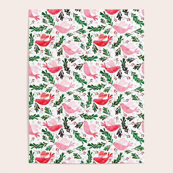 Festive Birds - christmas pattern no2 Poster Gallery Image 4