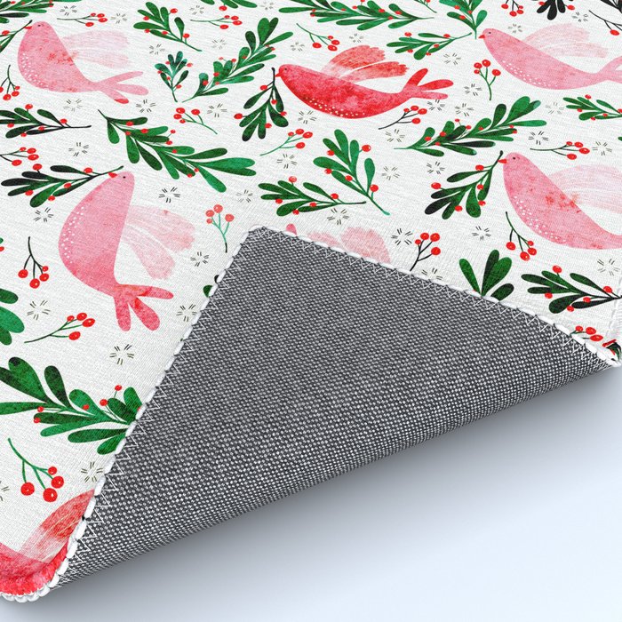 Festive Birds - christmas pattern no2 Rug Gallery Image 4