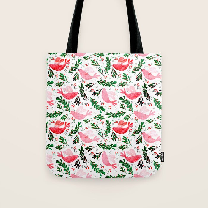 Festive Birds - christmas pattern no2 Tote Bag Gallery Image 1