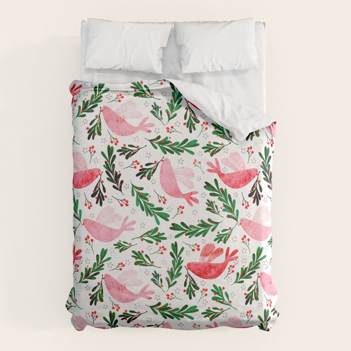 Festive Birds - christmas pattern no2 Duvet Cover Gallery Image 6