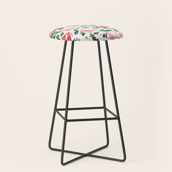 Festive Birds - christmas pattern no2 Stool Gallery Image 1