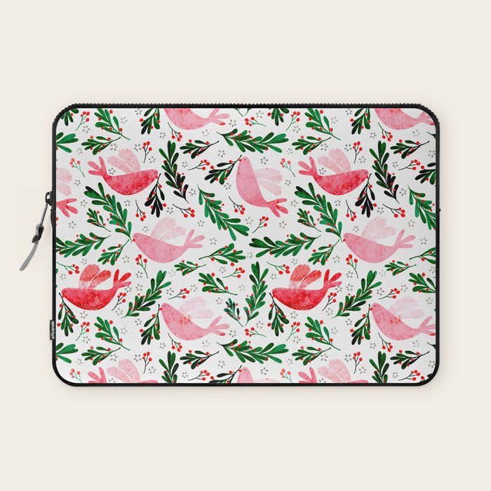 Festive Birds - christmas pattern no2 Laptop Sleeve Gallery Image 1