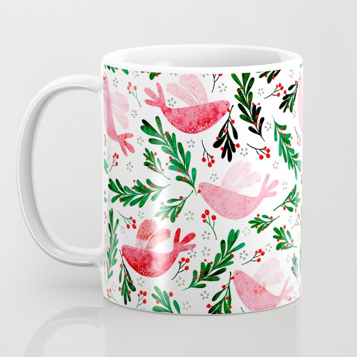 Festive Birds - christmas pattern no2 Coffee Mug Gallery Image 3