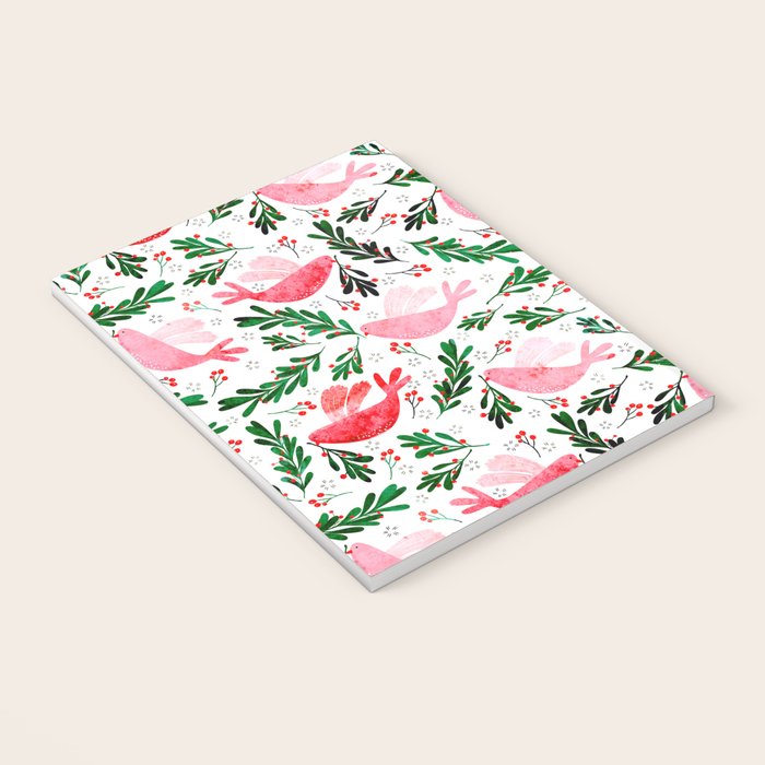 Festive Birds - christmas pattern no2 Notebook Gallery Image 3