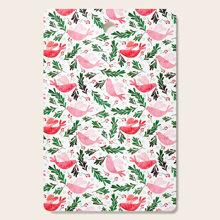 Festive Birds - christmas pattern no2 Cutting Board Gallery Image 1