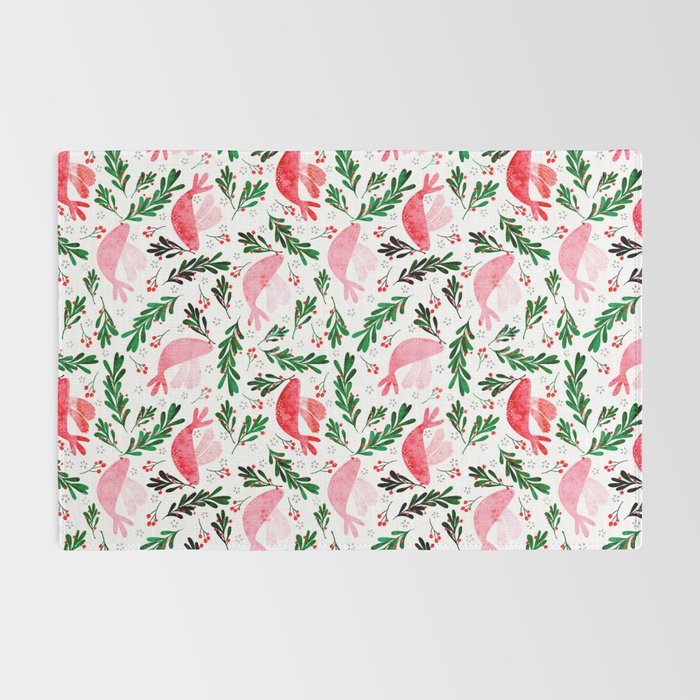 Festive Birds - christmas pattern no2 Rug Gallery Image 2
