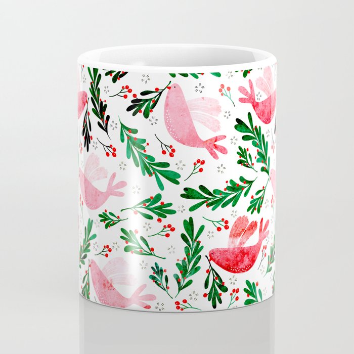 Festive Birds - christmas pattern no2 Coffee Mug Gallery Image 4