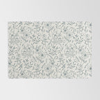 Blue Gray Flower Pattern Rug Gallery Image 2