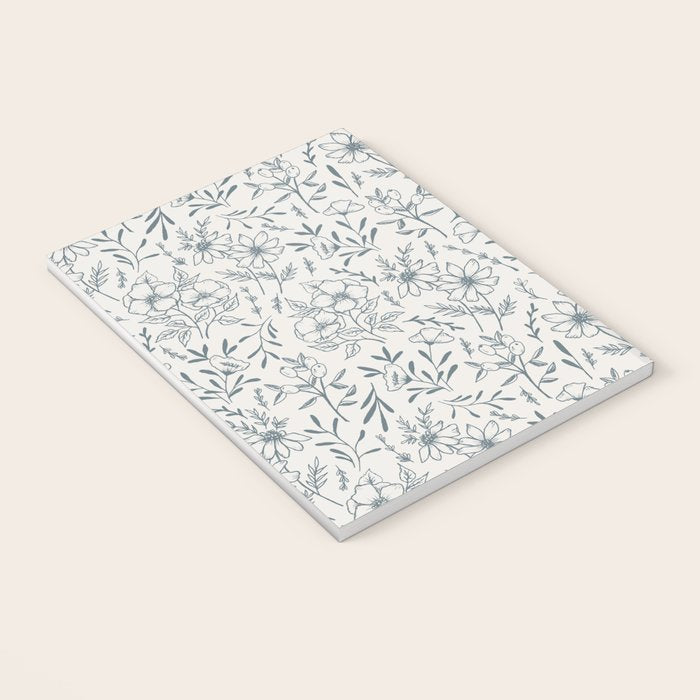 Blue Gray Flower Pattern Notebook Gallery Image 3
