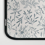 Blue Gray Flower Pattern Laptop Sleeve Gallery Image 3