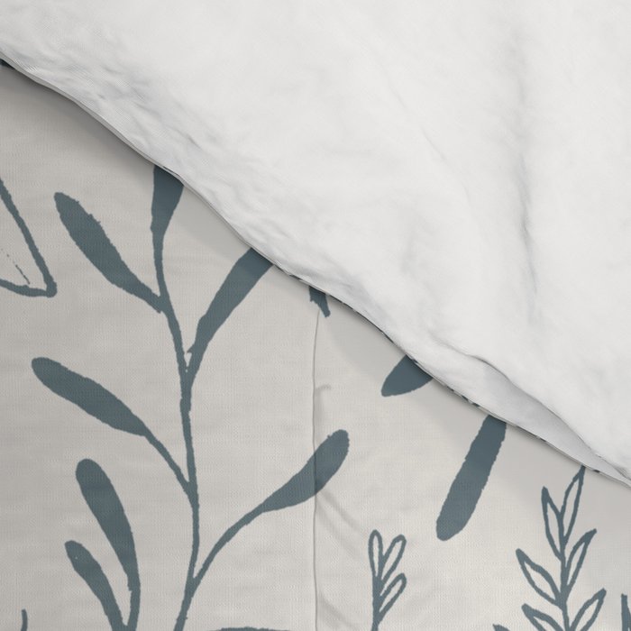 Blue Gray Flower Pattern Comforter Gallery Image 4