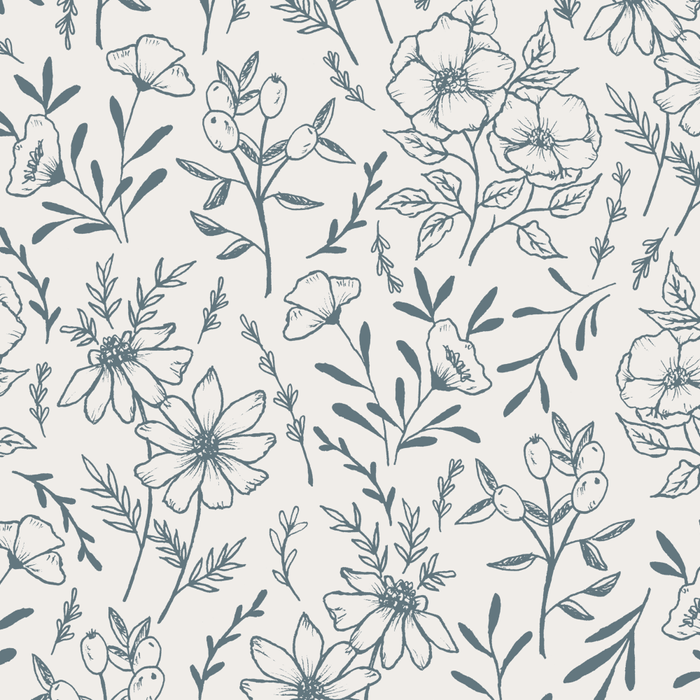 Blue Gray Flower Pattern Coffee Mug Gallery Image 2