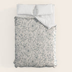 Blue Gray Flower Pattern Comforter Gallery Image 6