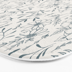 Blue Gray Flower Pattern Bath Mat Gallery Image 3