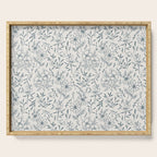 Blue Gray Flower Pattern Serving Tray Gallery Image 1