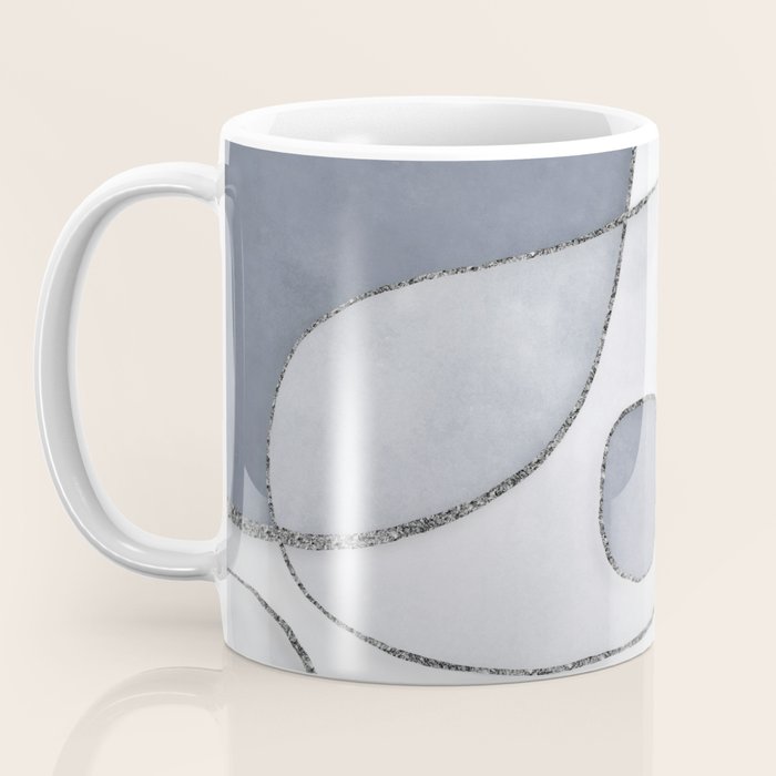 Abstract Line Work Blue Grey Coffee Mug Gallery Image 3
