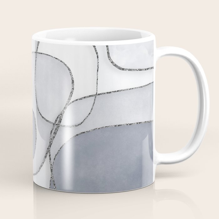 Abstract Line Work Blue Grey Coffee Mug Gallery Image 1