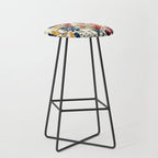 Wildflowers, Floral Prints, Red, Navy, Yellow Stool Gallery Image 1
