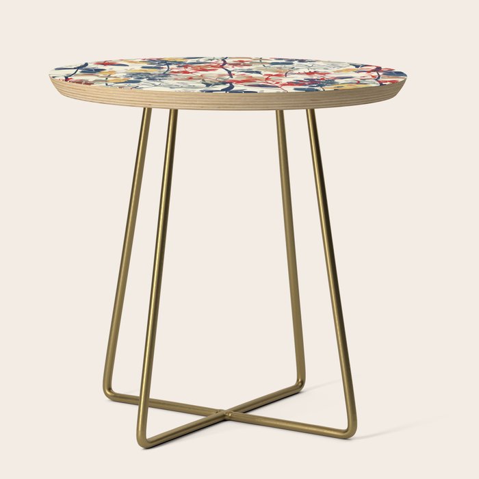 Wildflowers, Floral Prints, Red, Navy, Yellow Side Table Gallery Image 1