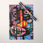 Big Mouth Graffiti Urban Art Collage in the Streets of Bologna Wrapping Paper Gallery Image 1