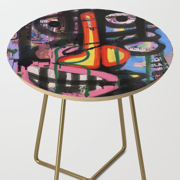 Big Mouth Graffiti Urban Art Collage in the Streets of Bologna Side Table Gallery Image 2