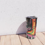 Big Mouth Graffiti Urban Art Collage in the Streets of Bologna Travel Mug Gallery Image 4