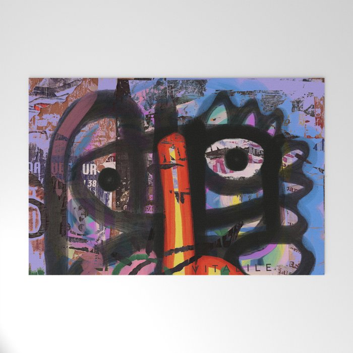 Big Mouth Graffiti Urban Art Collage in the Streets of Bologna Welcome Mat Gallery Image 1