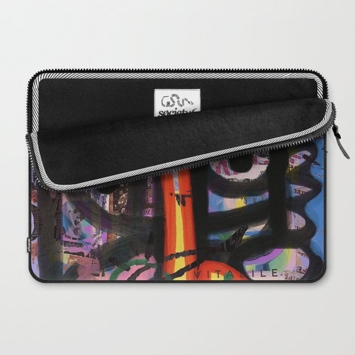 Big Mouth Graffiti Urban Art Collage in the Streets of Bologna Laptop Sleeve Gallery Image 2