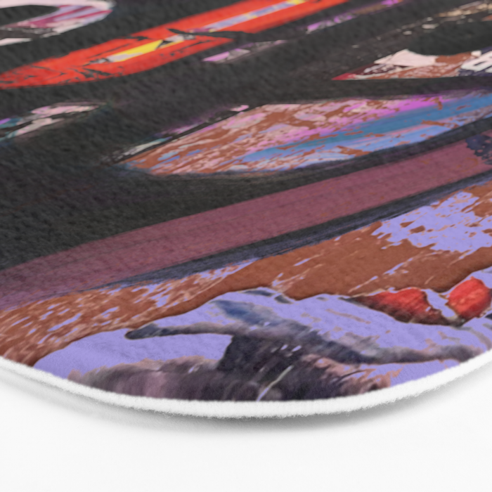 Big Mouth Graffiti Urban Art Collage in the Streets of Bologna Bath Mat Gallery Image 3