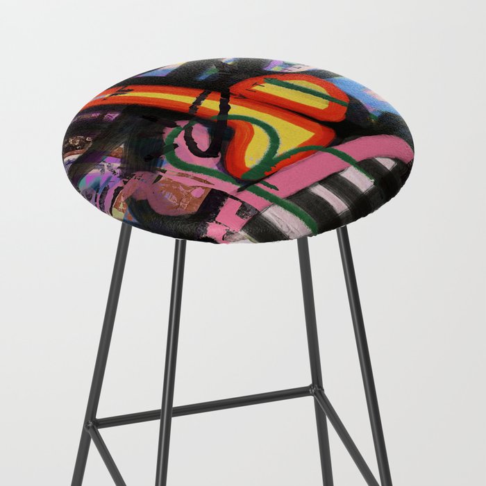 Big Mouth Graffiti Urban Art Collage in the Streets of Bologna Stool Gallery Image 2