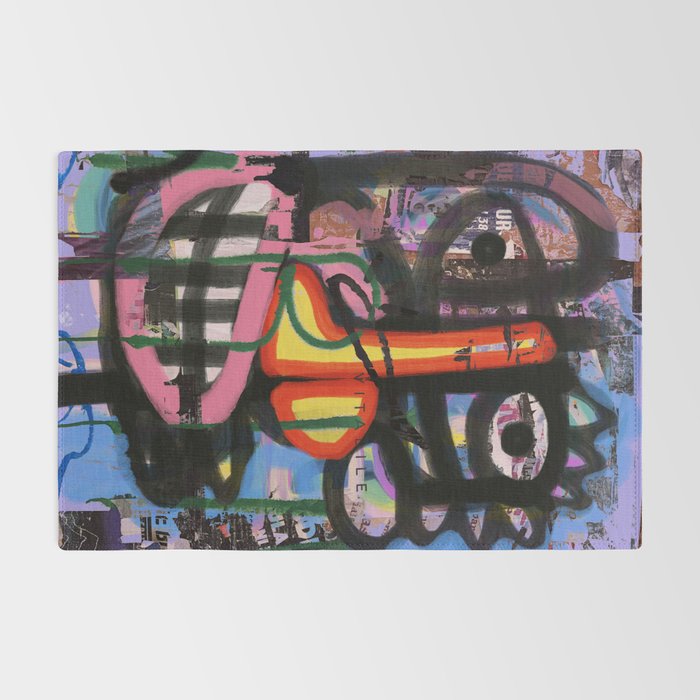 Big Mouth Graffiti Urban Art Collage in the Streets of Bologna Rug Gallery Image 2