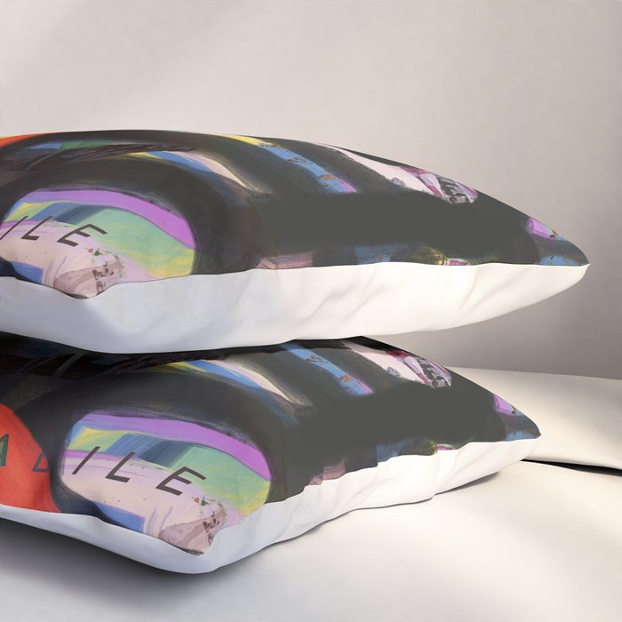 Big Mouth Graffiti Urban Art Collage in the Streets of Bologna Pillow Sham Gallery Image 3