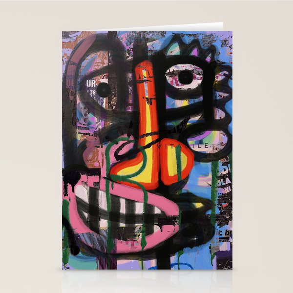 Big Mouth Graffiti Urban Art Collage in the Streets of Bologna Stationery Card Gallery Image 2