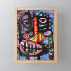 Big Mouth Graffiti Urban Art Collage in the Streets of Bologna Mini Art Print Gallery Image 1
