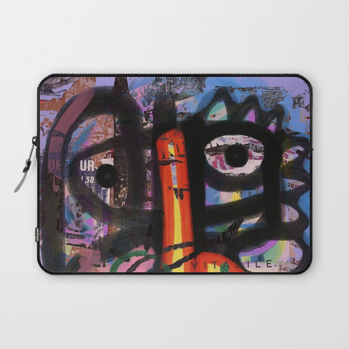 Big Mouth Graffiti Urban Art Collage in the Streets of Bologna Laptop Sleeve Gallery Image 1